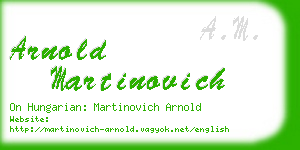 arnold martinovich business card